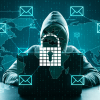 Dark-themed graphic showing a hooded figure at a laptop surrounded by email icons and binary code. A large padlock icon overlays the center. Text reads: “Endpoint Attacks: The Fastest Way to Lose Everything.” Logo for COMtuity in the bottom left corner.