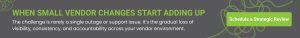 Call-to-action encouraging businesses to review vendor consolidation challenges and restore visibility, continuity, and accountability.