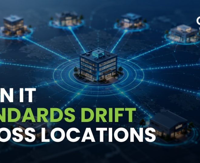 Multi-location IT management network connecting multiple business locations through a centralized technology hub